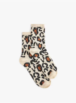 Leopard Patterned Socket Socks