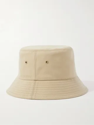 Reversible Logo-Embroidered Cotton-Twill Bucket Hat