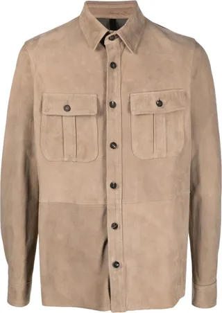 Buttoned-Up Leather Jacket