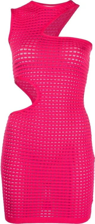 Open-Knit Cut-Out Mini Dress