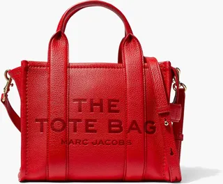The Leather Mini Tote Bag - True Red