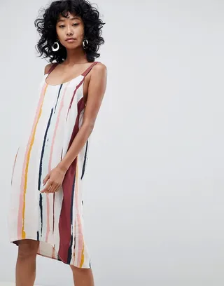 Ichi Brush Stroke Print Cami Dress
