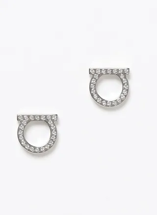 Salvatore Ferragamo earrings with rhinestones