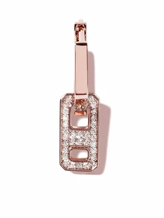 18kt rose gold mini DNA pave diamond earring
