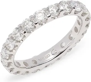 14K White Gold & 2 TCW Diamond Eternity Band Ring