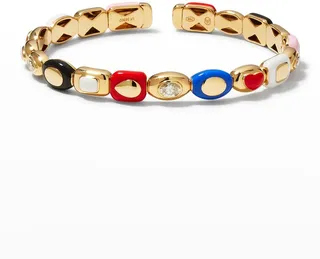 Yellow Gold Bracelet with Diamond Marquise and Oval