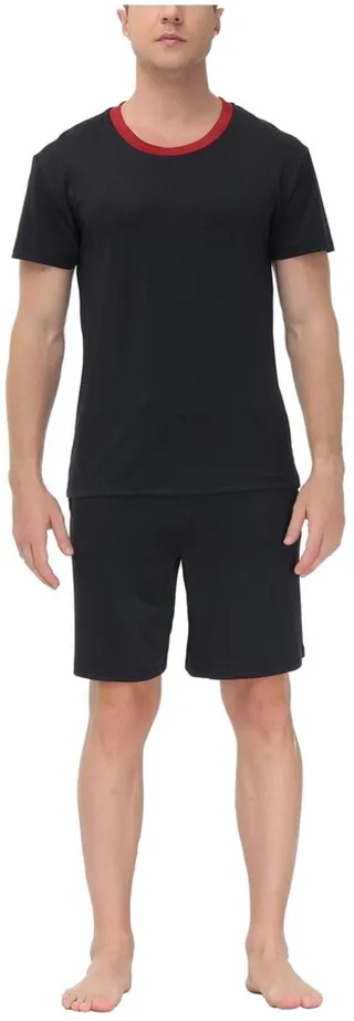 Ink+Ivy Men's Moisture-Wicking Crewneck T-Shirt & Shorts Pajama Set