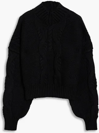 Lyme cable-knit merino wool-blend turtleneck sweater