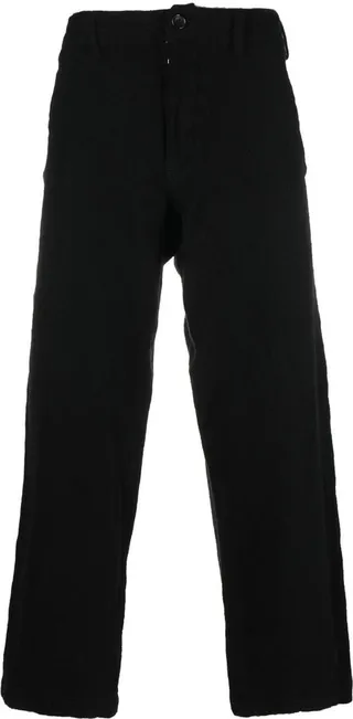 Drop-Crotch Straight-Leg Trousers
