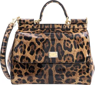 Kim Dolce e Gabbana shiny leather handbag with animalier print