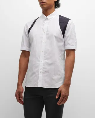 Men's Tonal Graffiti Harness Sport Shirt
