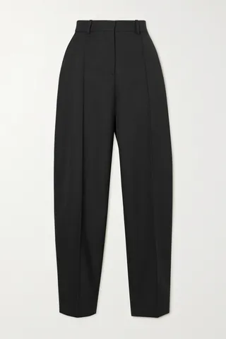 TOTEME - Pleated Woven Straight-leg Pants - Black