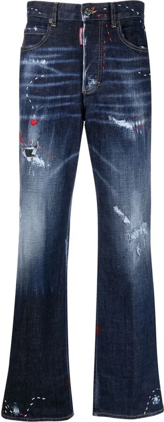Distressed Bootcut Jeans