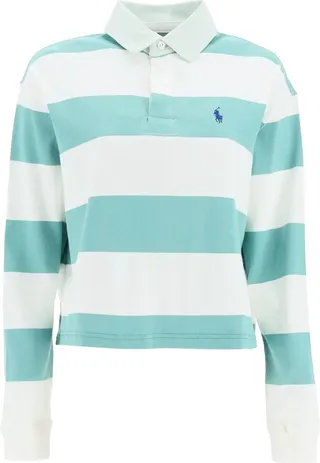 Cropped Striped Polo Shirt