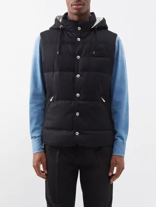 Hooded Wool Down Gilet