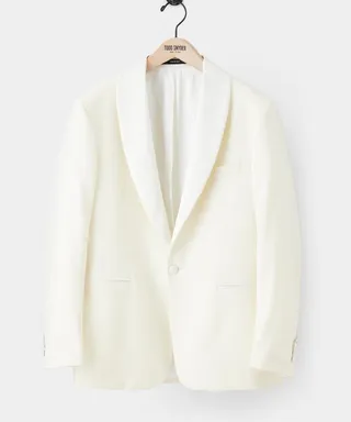 Italian Ivory Shawl Collar Tuxedo Jacket