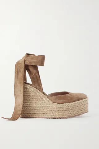 Gianvito Rossi - 70 Suede Wedge Espadrilles - Neutrals