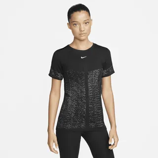 Nike Women's Dri-FIT ADV Short-Sleeve Aura Top in Grey