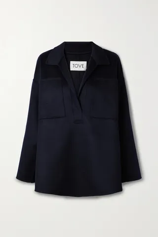 TOVE - Britt Hammered Wool-blend Felt Tunic - Blue