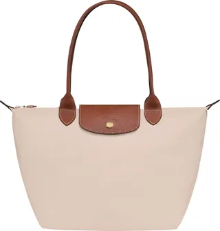 Medium Le Pliage Green Recycled Nylon Shoulder Tote