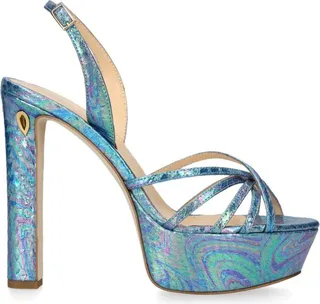 Jennifer Chamandi Leather Roberto Platform Sandals 130