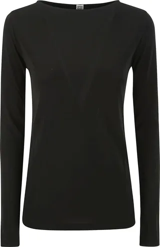 Long-sleeve Boat Neck Top