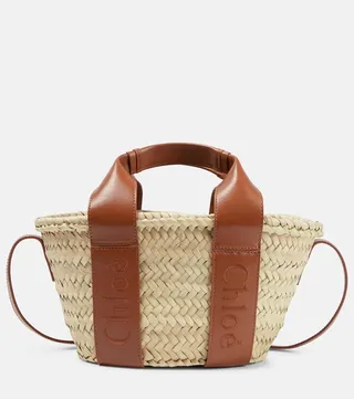 Sense Mini raffia tote bag