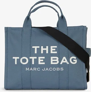 Womens Blue Shadow The Tote Cotton-canvas Tote bag
