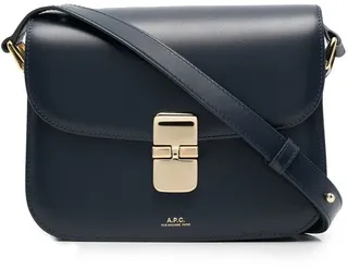 Logo-Stamp Leather Shoulder Bag