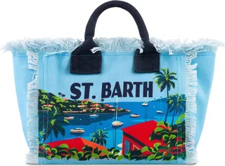 St. Barth Postcard Cotton Canvas Bag