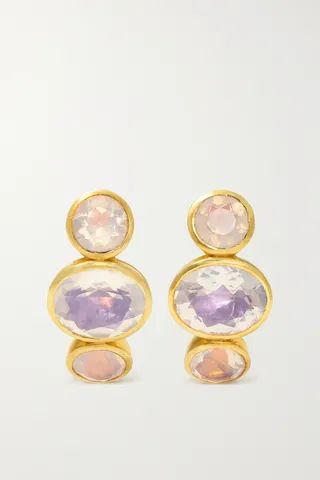 Larkspur & Hawk - Luzia 14-karat Gold Quartz Earrings - One size