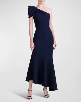 Asymmetric One-Shoulder Trumpet Gown