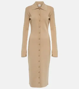Knit shirt dress