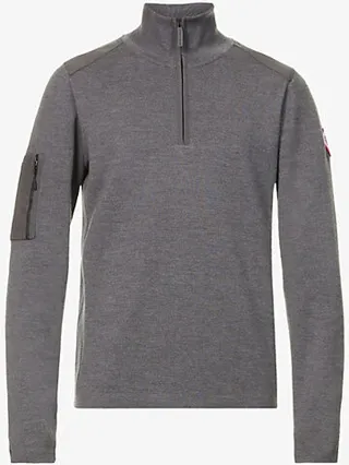 ens Iron Grey Stormont Half-zip Wool Jumper