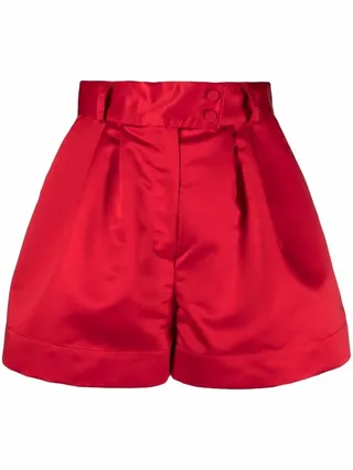 High-Waisted Pleated Shorts