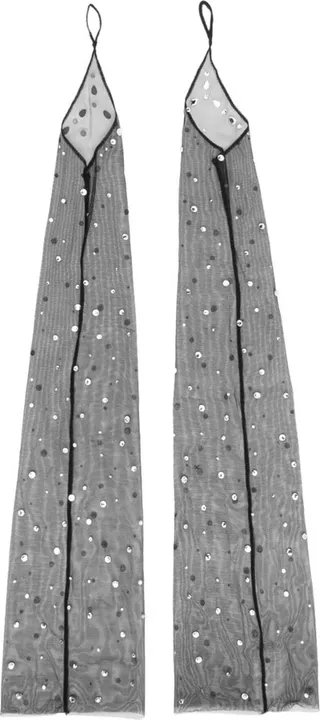 Elbow-Length Rhinestone-Embellished Fingerless Gloves