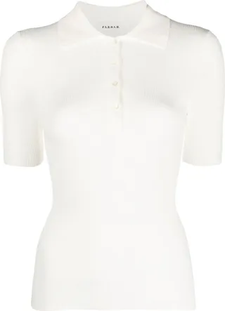 Fine-Ribbed Polo Shirt