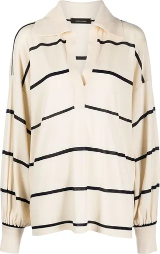 Stripe-Print Polo Shirt