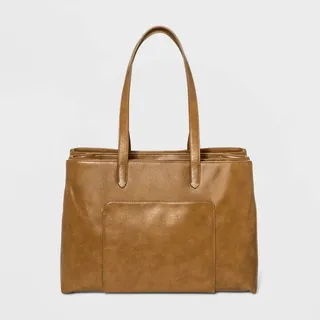 Cayden Triple Compartment Tote Handbag - Universal Thread™ Light Brown