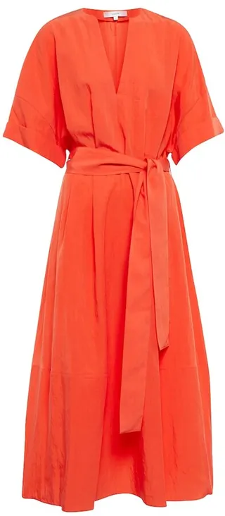 Belted midi dress
