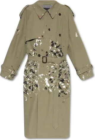 Balenciaga Paint Splatter Detailed Trench Coat