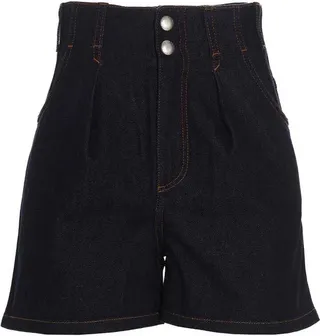 Logo Embroidery Denim Shorts