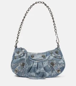 Le Cagole Mini denim shoulder bag