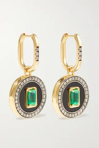 State Property - Aebi Enchantress 18-karat Gold Multi-stone Earrings - One size