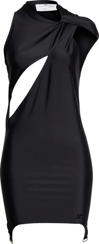 Twist & Cutout Tech Jersey Minidress