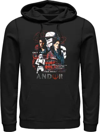 Men's Star Wars: Andor Rebels vs Stormtroopers Pull Over Hoodie - Black - X Large