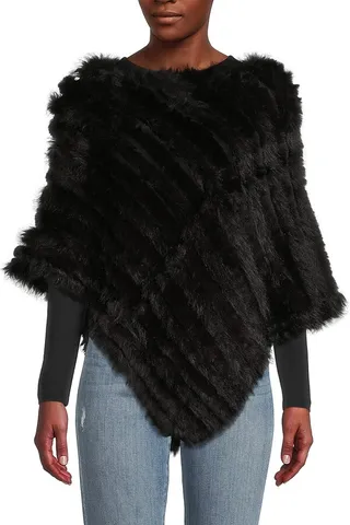 Faux Fur Poncho