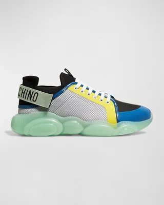 Men's Teddy Bear Sole Colorblock Low-Top Sneakers