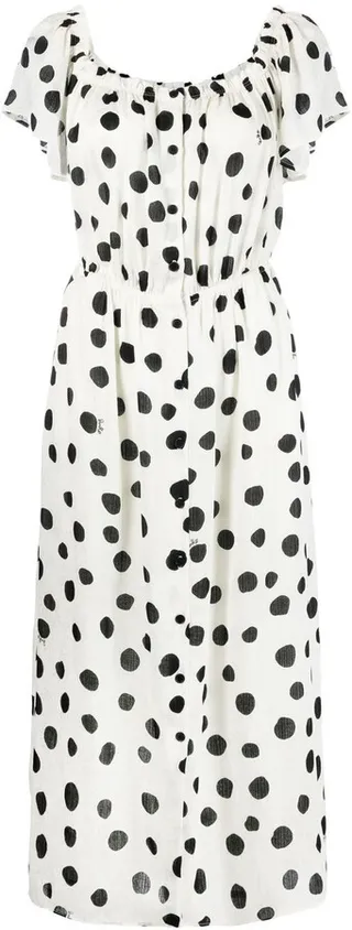 Spot-Print Midi Dress