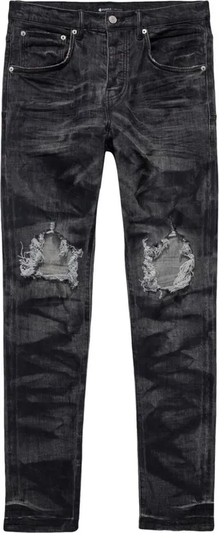 Foiled-Effect Ripped Jeans